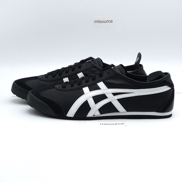 NEW Size 14 Men's Onitsuka Tiger Mexico 66 Leather Sneakers DL408-9001 Black - Picture 1 of 6